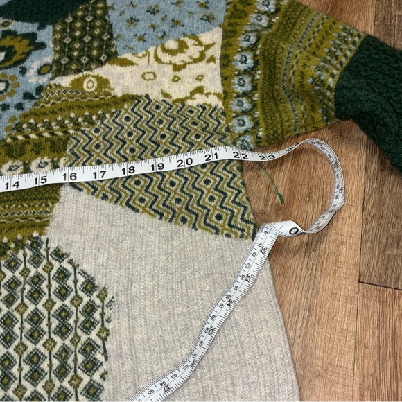 Garnet Hill 100% Recycled Cashmere Patchwork Sweater Small - Picture 6 of 7